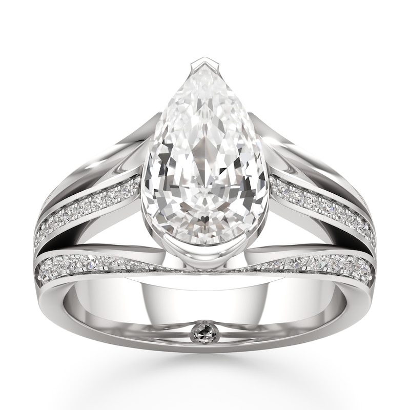 Main Image 1 of J'Lure Lab-Grown Diamond Pear Step-Cut Engagement Ring 3-1/2 ct tw 18K White Gold