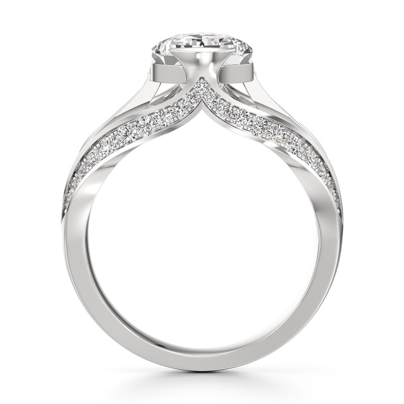 Main Image 2 of J'Lure Lab-Grown Diamond Pear Step-Cut Engagement Ring 3-1/2 ct tw 18K White Gold