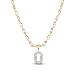 J'Lure Oval Portrait-Cut Lab-Grown Diamond Necklace 4-1/3 ct tw 14K Yellow Gold 16.5"