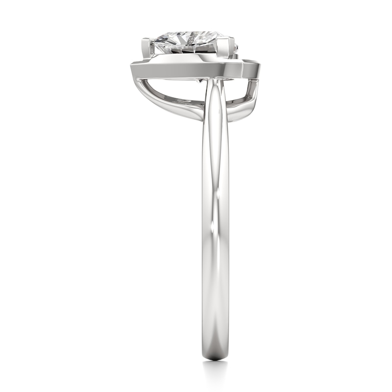 Main Image 3 of J'Lure Trillion Curved Brilliant-Cut Lab-Grown Diamond Half-Halo Engagement Ring 1 ct tw 18K White Gold