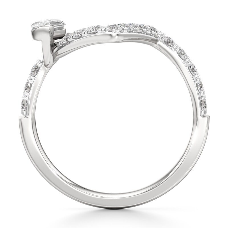 Main Image 2 of J'Lure Leaf Step-Cut Lab-Grown Diamond Contour Wedding Band 5/8 ct tw 18K White Gold