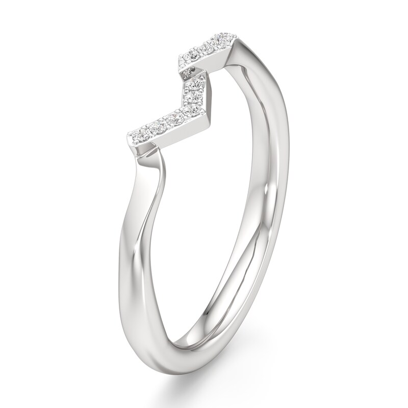 Main Image 4 of J'Lure Lab-Grown Diamond Wedding Band 1/15 ct tw 18K White Gold