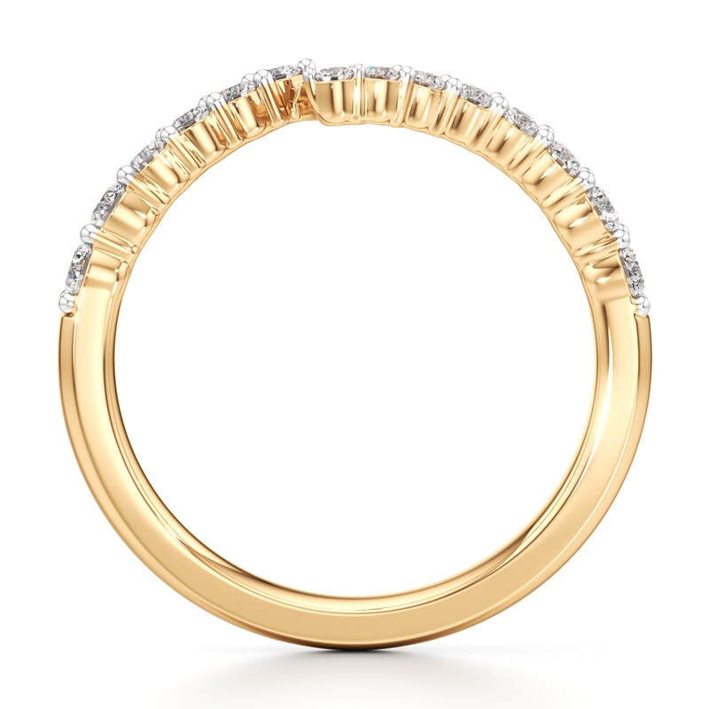 Main Image 2 of J'Lure Lab-Grown Diamond Contour Wedding Band 3/8 ct tw 18K Yellow Gold