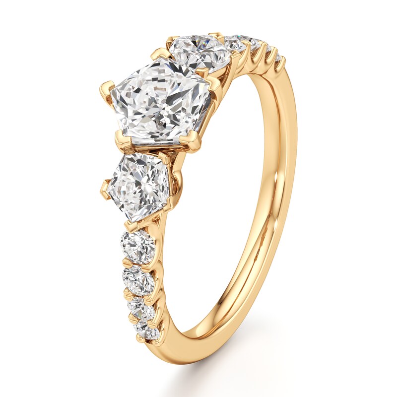 Main Image 4 of J'Lure Pentagon Brilliant-Cut Lab-Grown Diamond Engagement Ring 1-7/8 ct tw 18K Yellow Gold