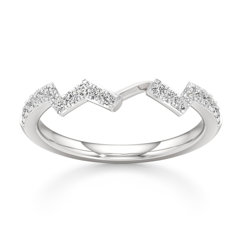 Main Image 1 of J'Lure Lab-Grown Diamond Angled Contour Wedding Band 1/4 ct tw 18K White Gold