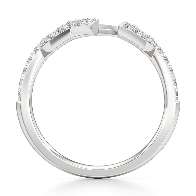 Main Image 2 of J'Lure Lab-Grown Diamond Angled Contour Wedding Band 1/4 ct tw 18K White Gold