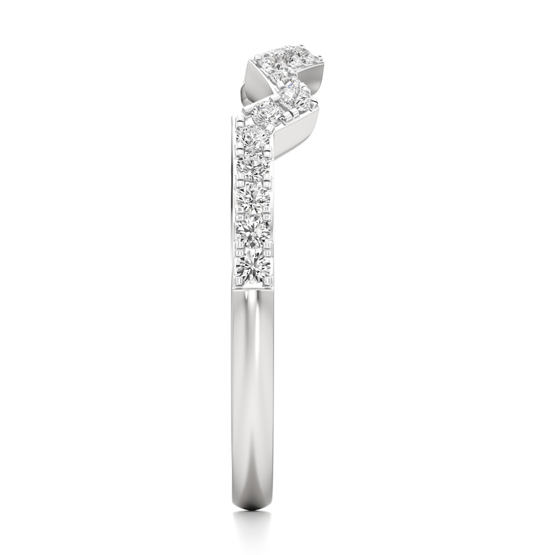 Main Image 3 of J'Lure Lab-Grown Diamond Angled Contour Wedding Band 1/4 ct tw 18K White Gold