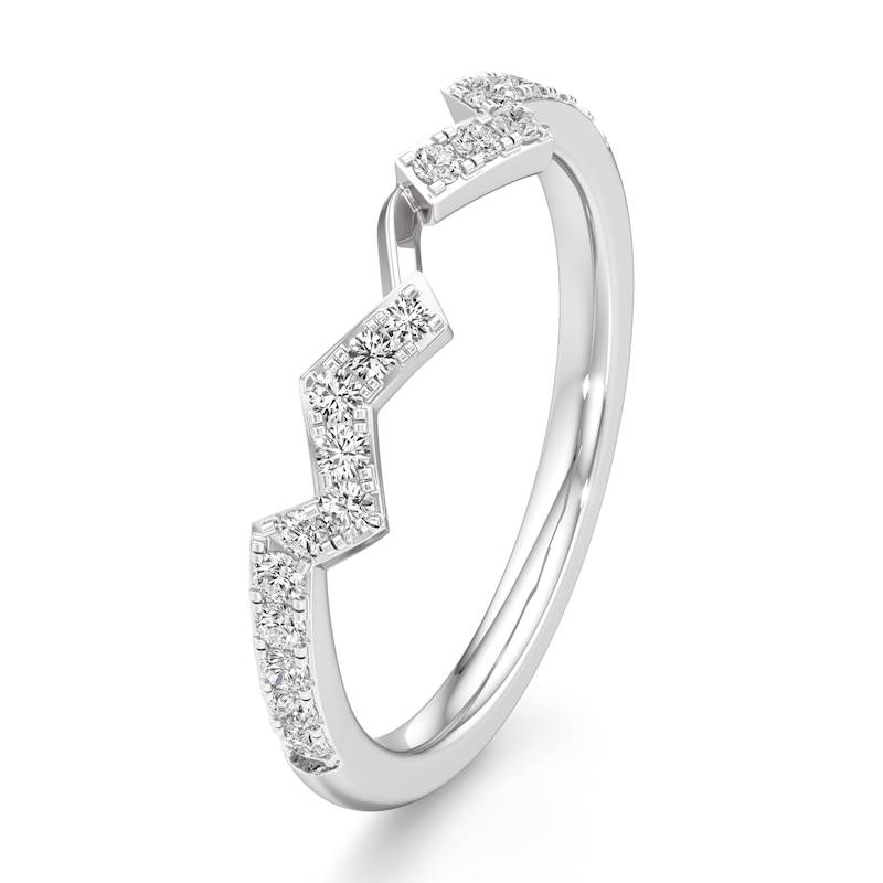 Main Image 4 of J'Lure Lab-Grown Diamond Angled Contour Wedding Band 1/4 ct tw 18K White Gold