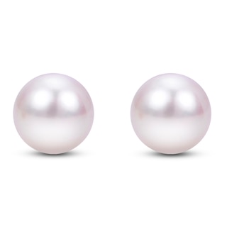 Cultured Pearl Stud Earrings 14K Yellow Gold