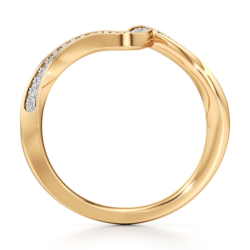 Main Image 2 of J'Lure Lab-Grown Diamond Contour Wedding Band 1/6 ct tw 18K Yellow Gold