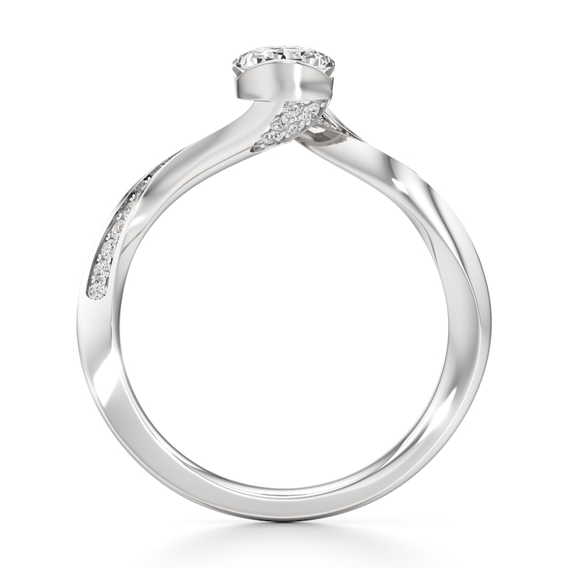 Main Image 2 of J'Lure Pear Step-Cut Lab-Grown Diamond Bypass Engagement Ring 1-1/6 ct tw 18K White Gold