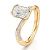 Thumbnail Image 4 of J'Lure Imperial-Emerald Step-Cut Lab-Created Diamond Bypass Engagement Ring 2-1/5 ct tw 18K Yellow Gold