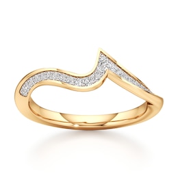 J'Lure Lab-Grown Diamond Contour Wedding Band 1/6 ct tw 18K Yellow Gold