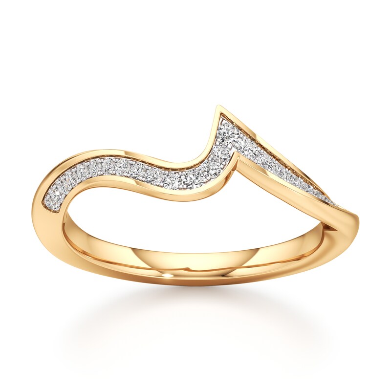 Main Image 1 of J'Lure Lab-Created Diamond Contour Wedding Band 1/6 ct tw 18K Yellow Gold