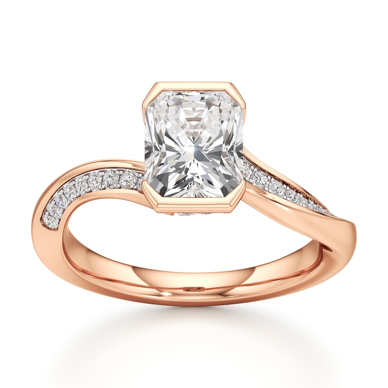 Main Image 1 of J'Lure Radiant Brilliant-Cut Lab-Grown Diamond Bypass Engagement Ring 2-1/5 ct tw 18K Rose Gold