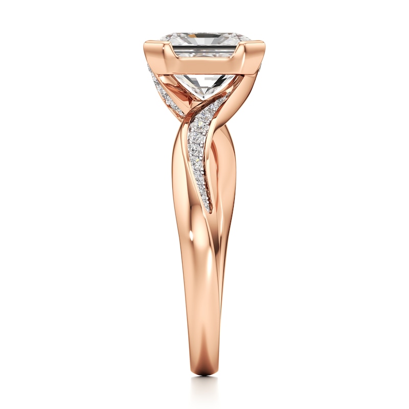 Main Image 3 of J'Lure Radiant Brilliant-Cut Lab-Grown Diamond Bypass Engagement Ring 2-1/5 ct tw 18K Rose Gold