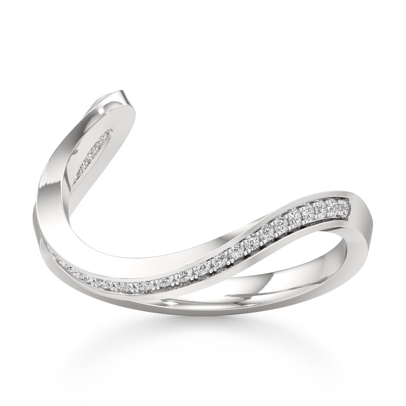 Main Image 1 of J'Lure Lab-Grown Diamond Contour Wedding Band 1/6 ct tw 18K White Gold