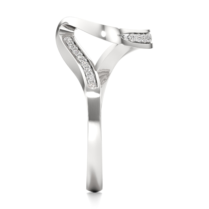 Main Image 3 of J'Lure Lab-Grown Diamond Contour Wedding Band 1/6 ct tw 18K White Gold