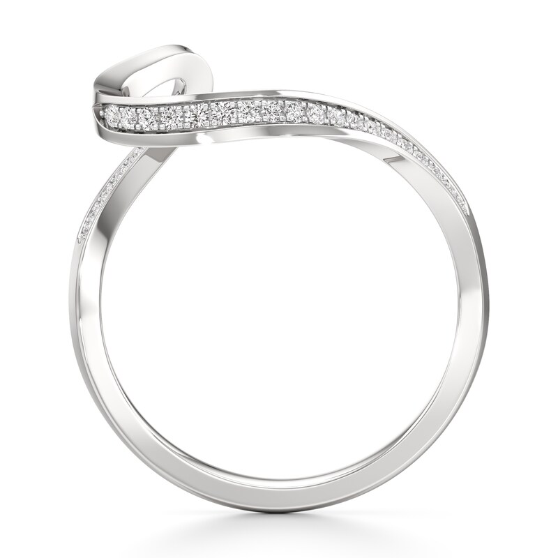 Main Image 2 of J'Lure Lab-Created Diamond Contour Wedding Band 1/6 ct tw 18K White Gold