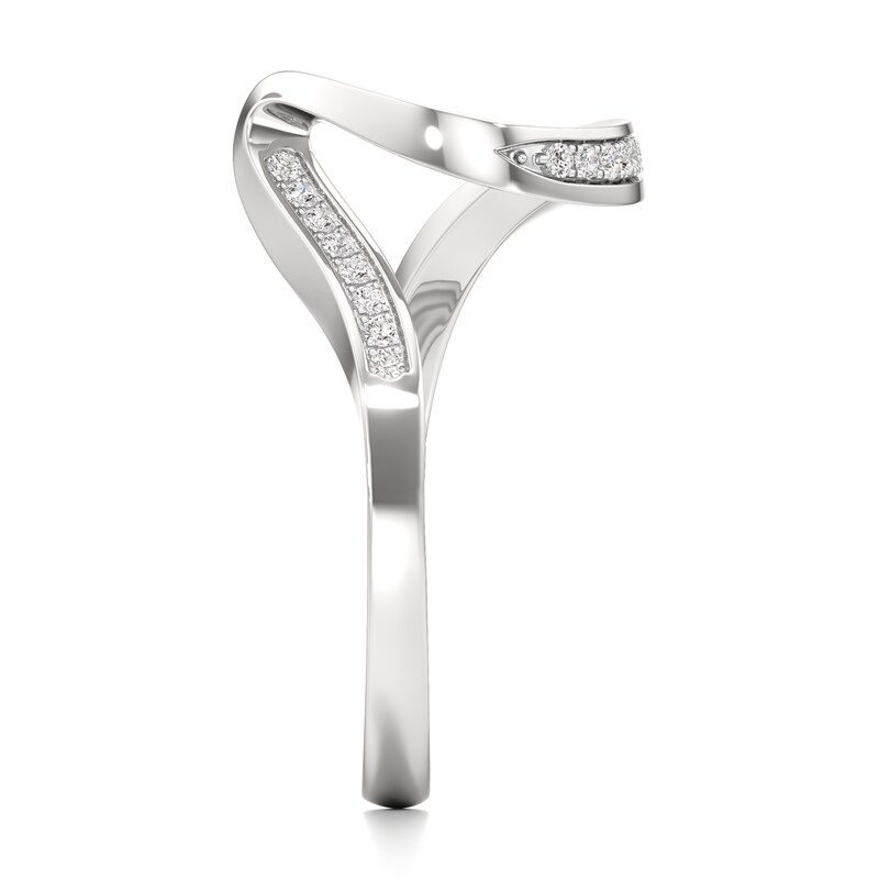 Main Image 3 of J'Lure Lab-Created Diamond Contour Wedding Band 1/6 ct tw 18K White Gold