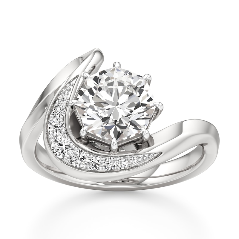 Main Image 1 of J'Lure Octagon Brilliant-Cut Lab-Grown Diamond Engagement Ring 2 ct tw 18K White Gold