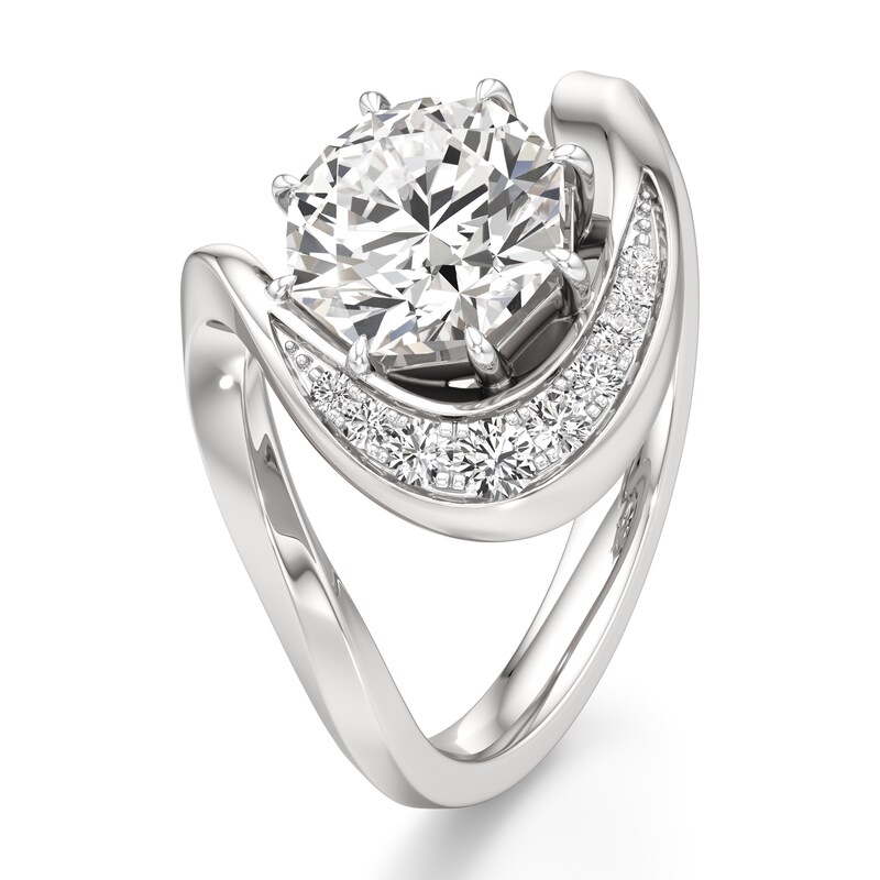 Main Image 4 of J'Lure Octagon Brilliant-Cut Lab-Grown Diamond Engagement Ring 2 ct tw 18K White Gold