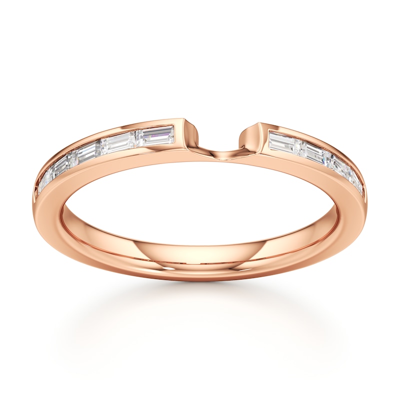 Main Image 1 of J'Lure Baguette-Cut Lab-Grown Diamond Contour Wedding Band 3/8 ct tw 18K Rose Gold