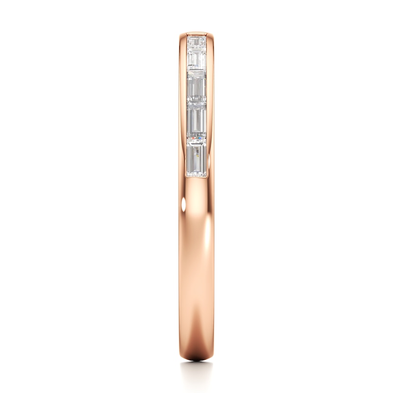 Main Image 3 of J'Lure Baguette-Cut Lab-Grown Diamond Contour Wedding Band 3/8 ct tw 18K Rose Gold