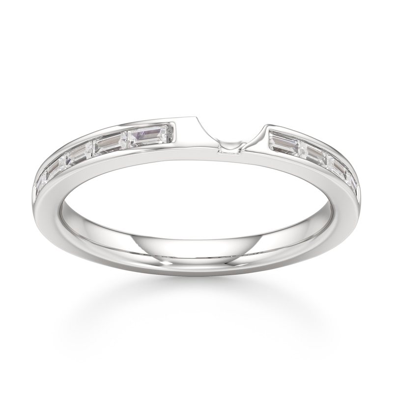 Main Image 1 of J'Lure Baguette-Cut Lab-Grown Diamond Contour Wedding Band 3/8 ct tw 18K White Gold