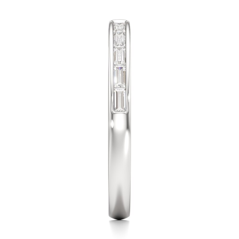 Main Image 3 of J'Lure Baguette-Cut Lab-Grown Diamond Contour Wedding Band 3/8 ct tw 18K White Gold