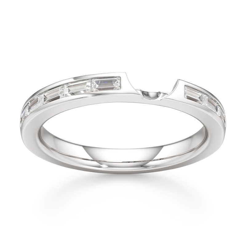 Main Image 1 of J'Lure Baguette-Cut Lab-Grown Diamond Contour Wedding Band 1/3 ct tw 18K White Gold