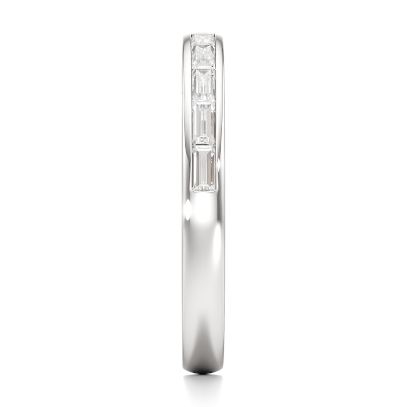 Main Image 3 of J'Lure Baguette-Cut Lab-Grown Diamond Contour Wedding Band 1/3 ct tw 18K White Gold