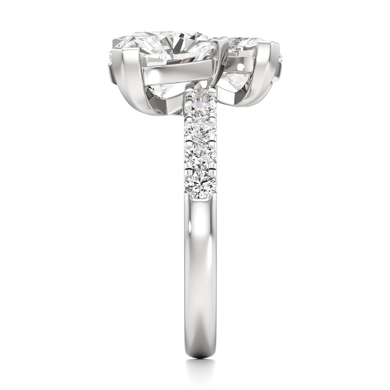 Main Image 3 of J'Lure Trillion Curved Brilliant-Cut Two-Stone Lab-Grown Diamond Engagement Ring 3-3/8 ct tw 18K White Gold