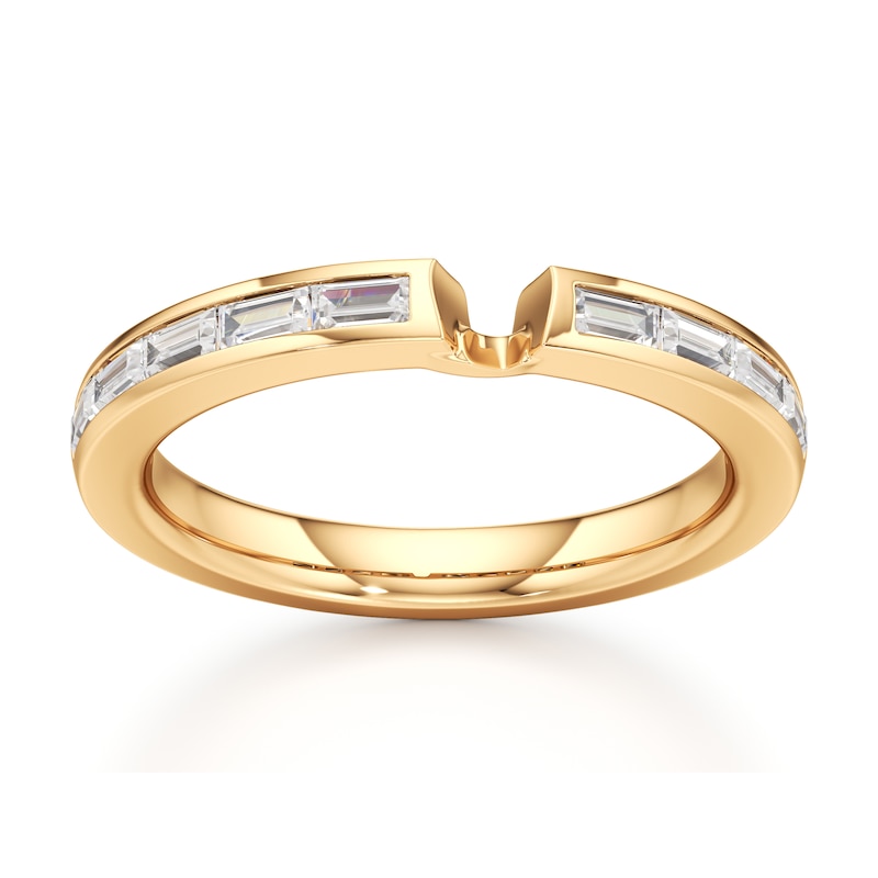Main Image 1 of J'Lure Baguette-Cut Lab-Grown Diamond Contour Wedding Band 3/8 ct tw 18K Yellow Gold