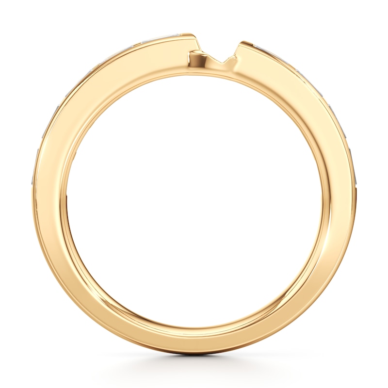 Main Image 2 of J'Lure Baguette-Cut Lab-Grown Diamond Contour Wedding Band 3/8 ct tw 18K Yellow Gold