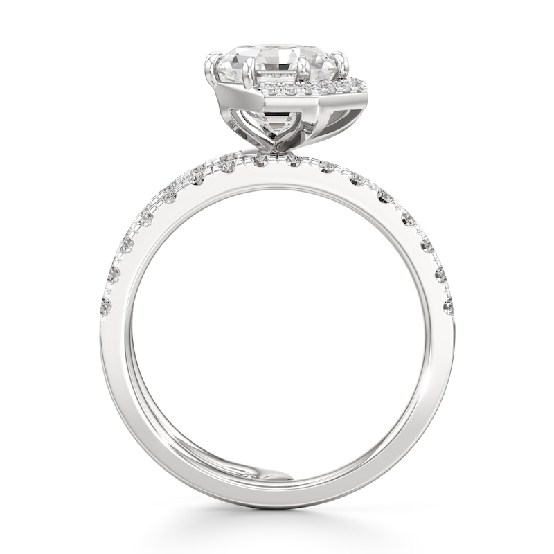 Main Image 2 of J'Lure Octagon Step-Cut Lab-Grown Diamond Spiral Engagement Ring 2-1/2 ct tw 18K White Gold