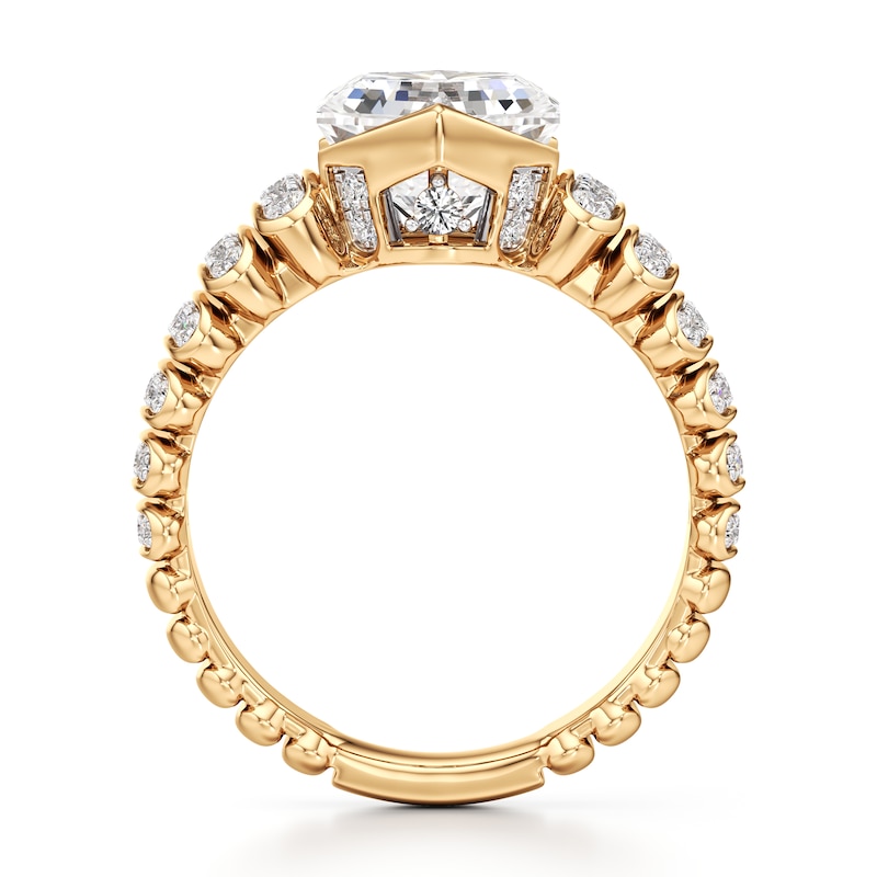 Main Image 2 of J'Lure Hexagon Brilliant-Cut Lab-Grown Diamond Engagement Ring 3-1/2 ct tw 18K Yellow Gold