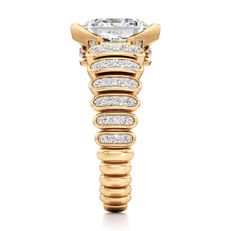 Main Image 3 of J'Lure Hexagon Brilliant-Cut Lab-Grown Diamond Engagement Ring 3-1/2 ct tw 18K Yellow Gold
