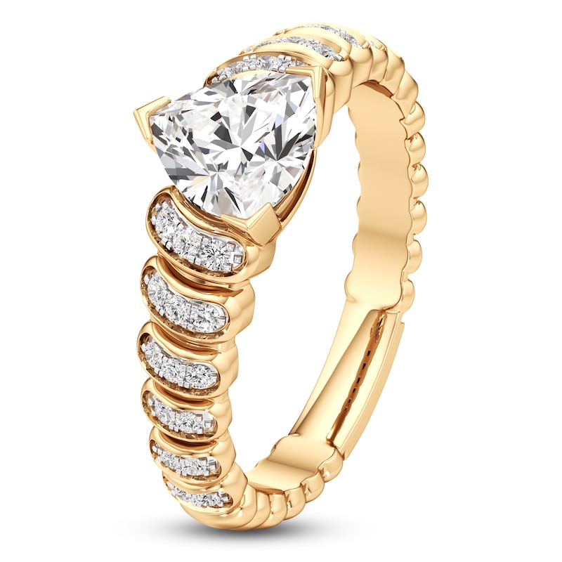 Main Image 2 of J'Lure Trillion Curved Brilliant-Cut Lab-Grown Diamond Engagement Ring 1-1/6 ct tw 18K Yellow Gold