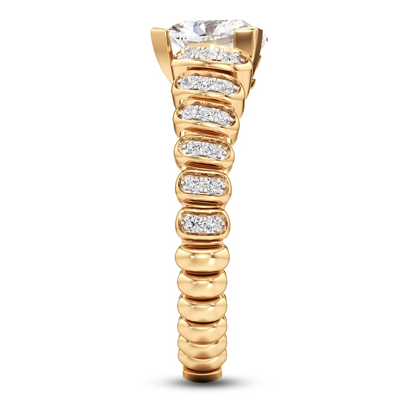 Main Image 3 of J'Lure Trillion Curved Brilliant-Cut Lab-Grown Diamond Engagement Ring 1-1/6 ct tw 18K Yellow Gold