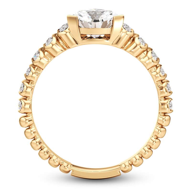 Main Image 4 of J'Lure Trillion Curved Brilliant-Cut Lab-Grown Diamond Engagement Ring 1-1/6 ct tw 18K Yellow Gold