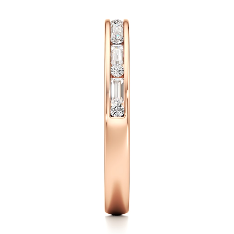 Main Image 3 of J'Lure Baguette & Round-Cut Lab-Grown Diamond Wedding Band 3/8 ct tw 18K Rose Gold