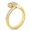 Thumbnail Image 2 of Unspoken Round-Cut Diamond Halo Ring 1 ct tw 14K Yellow Gold