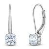 Thumbnail Image 2 of Round-Cut Lab-Grown Diamond Solitaire Drop Earrings 1/2 ct tw 14K White Gold (SI2/F)