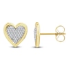Thumbnail Image 1 of Charm'd by Lulu Frost Diamond Heart Stud Earrings 1/8 ct tw 10K Yellow Gold