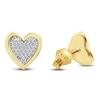 Thumbnail Image 2 of Charm'd by Lulu Frost Diamond Heart Stud Earrings 1/8 ct tw 10K Yellow Gold