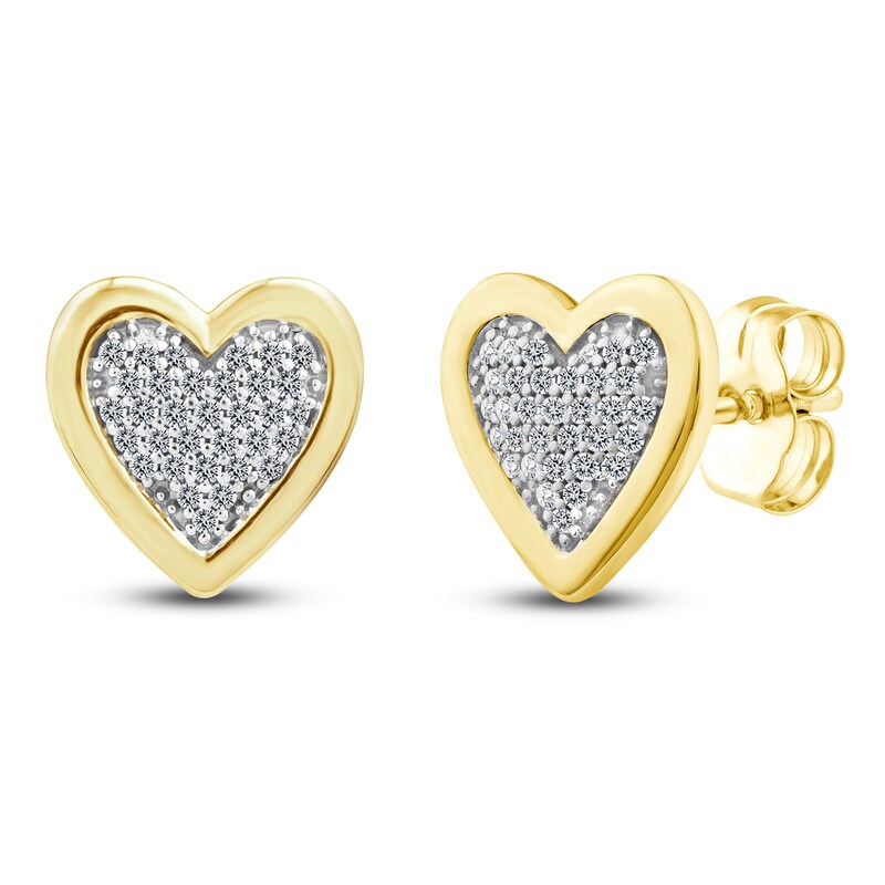 Main Image 3 of Charm'd by Lulu Frost Diamond Heart Stud Earrings 1/8 ct tw 10K Yellow Gold