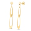 Thumbnail Image 2 of Italia D'Oro Tapered Oval Drop Earrings 14K Yellow Gold