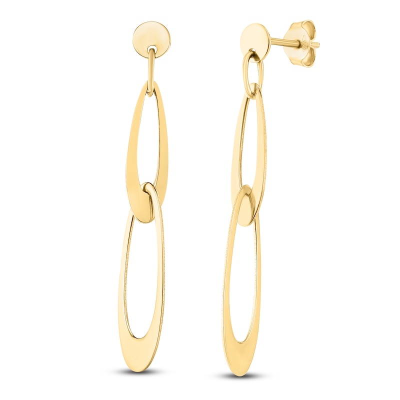 Main Image 2 of Italia D'Oro Tapered Oval Drop Earrings 14K Yellow Gold
