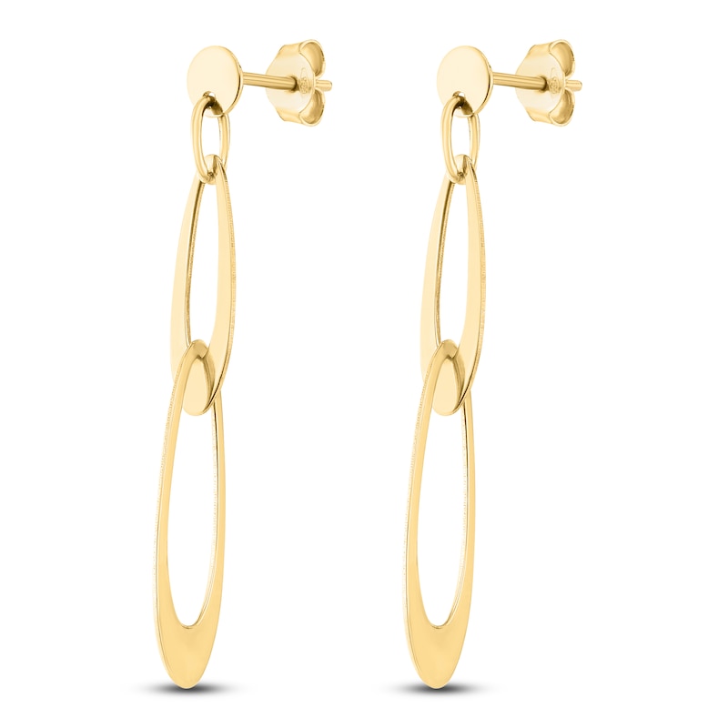 Main Image 3 of Italia D'Oro Tapered Oval Drop Earrings 14K Yellow Gold